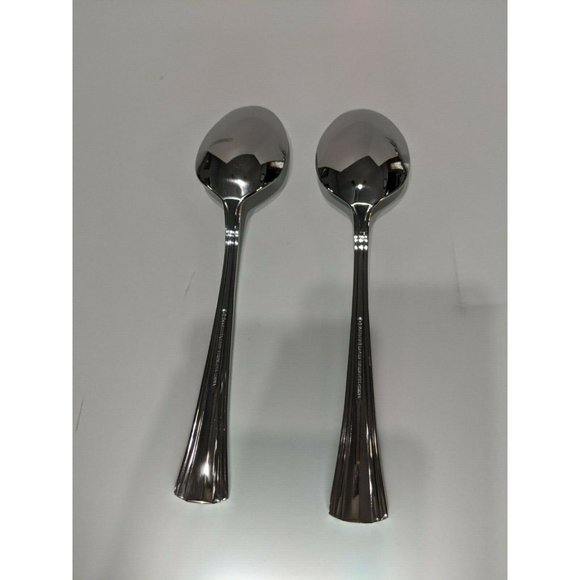 Reed & Barton BROOKSHIRE 2 Solid Serving Spoon Stainless Flatware 8 3/4" - Picture 4 of 8